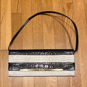 Brahmin Black and White Clutch